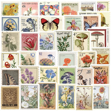 10/30/50PCS Color Plant Stamp PVC Sticker Aesthetic Korean Decoration Scrapbooking Stationery Hand Accounting Supplies for Kids (ONLINE ORDER ONLY)