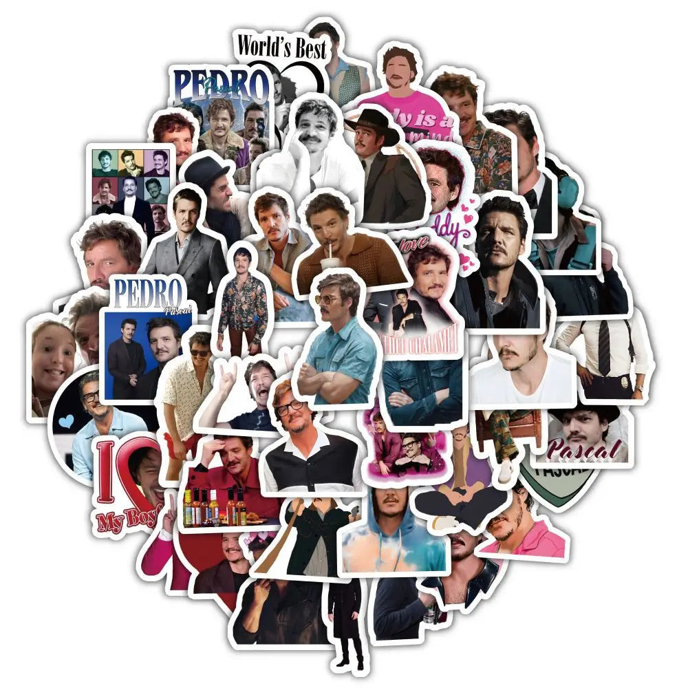 Pedro Pascal Stickers 60Pcs Set for Phone Laptop Helmet Notebook DIY Decoration (Online Order Only)