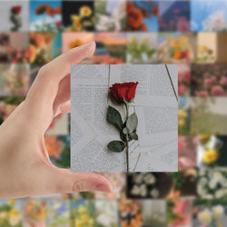 10/30/50PCS Rose Aesthetic Stickers Flowers Decal For Notebbok Wall Phone Album Fridge Suitcase PVC Waterproof Kids DIY Sticker (ONLINE ORDER ONLY)