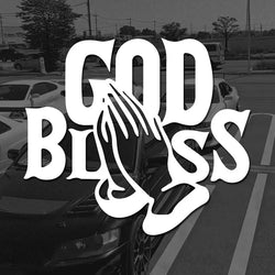 “GOD BLESS" Stickers，Show Your Faith in Jesus with This Waterproof Vinyl Car Sticker! (ONLINE ORDER ONLY)
