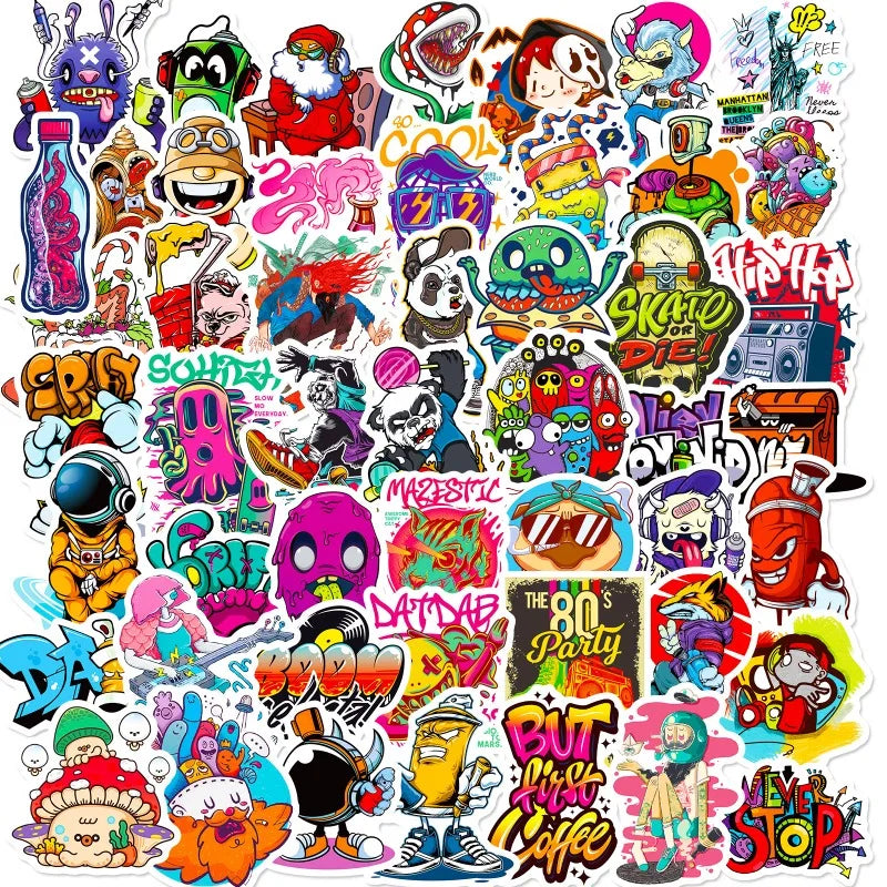 Aesthetic Graffiti Art Stickers for Laptop, Phone, Skateboard, Car, Motorcycle, Bottle, Scrapbooking (10/25/50pcs) (Online Order Only)
