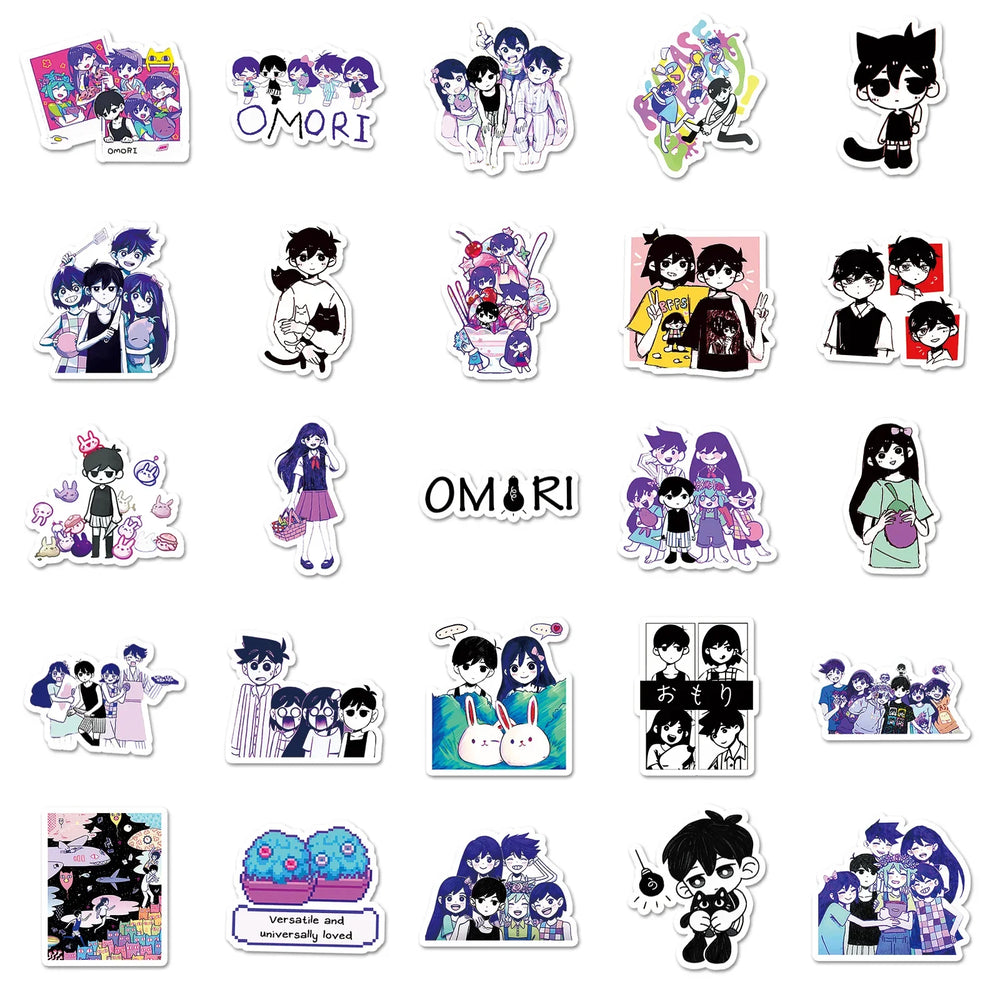 10/30/50PCS Hot Game Omori Graffiti Stickers Personality Creativity Cartoon Decal For Laptop Phone Cup Guitar Waterproof Sticker (ONLINE ORDER ONLY)