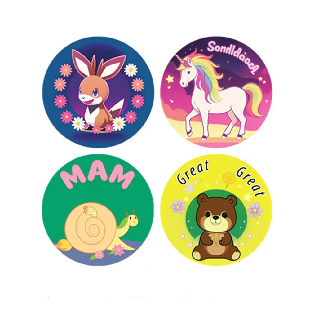 100-500pcs Cute Cartoon Animal Stickers 1inch Reward Sticker for Gift Wrapping Decor Envelope Sealing Labels Stationery Stickers (ONLINE ORDER ONLY)