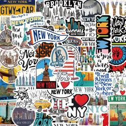 10/50PCS Cute New York City Stickers Waterproof Statue of Liberty Decals DIY Phone Guitar Bottle Travel Luggage Laptop Sticker (Online Order Only)