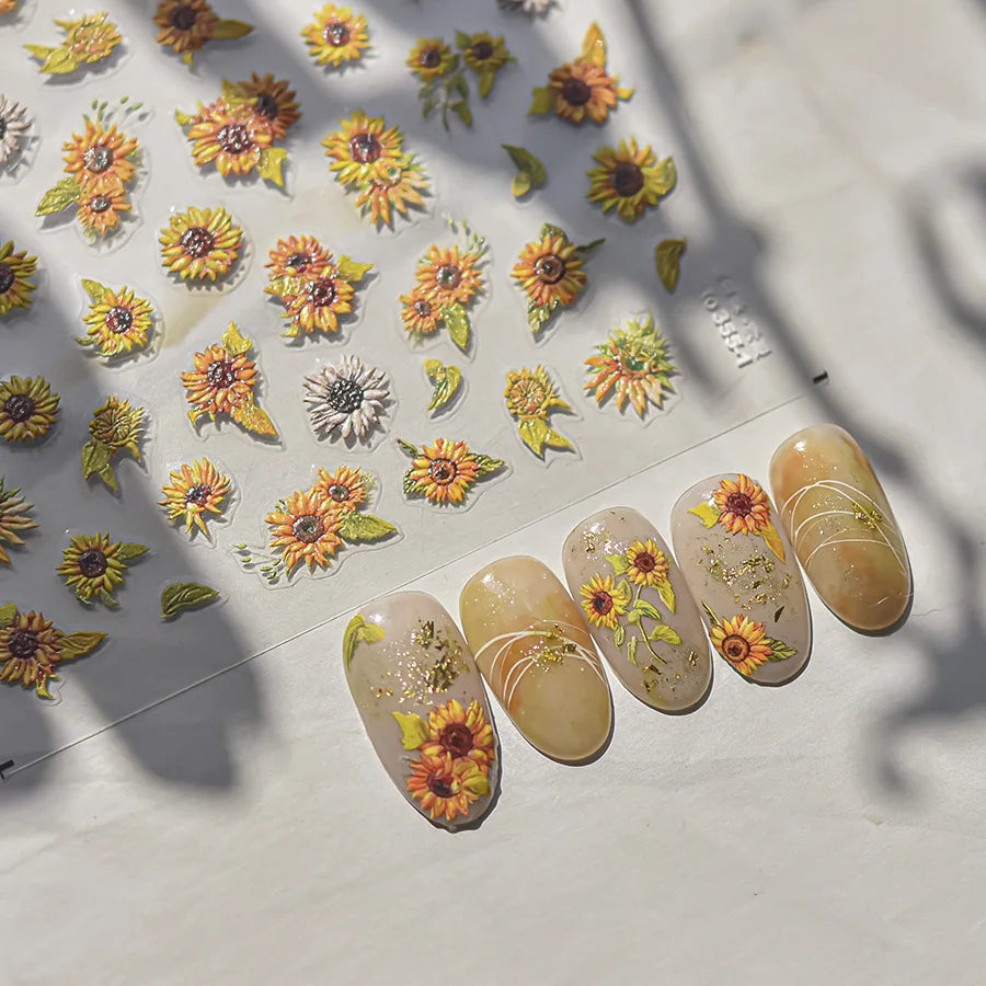 Charming Sunflower Rabbit Pumpkin Squirrel Pinecone Deciduous Produce Good Harvests Cookie Nail Art Sticker Decoration Decals (ONLINE ORDER ONLY)