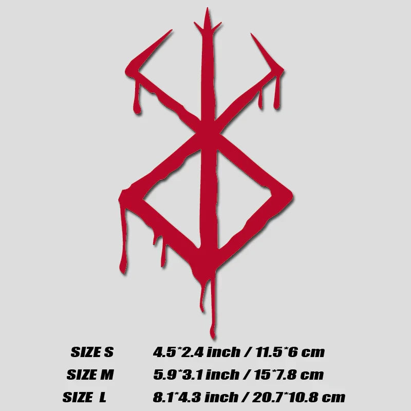 Guts's Brand decal,Berserk decal ,creative&cool stickers for Anime fans&lover,high quality for car trucks motorcycles &laptops! (ONLINE ORDER ONLY)