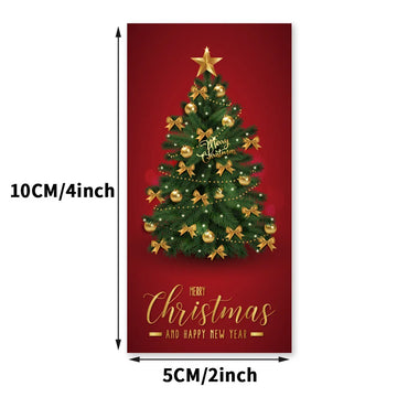 10-50pcs Merry Christmas Stickers 5x10cm Envelope Gift Cards Package Seal Label Christmas Decoration Gift Series Sticker Tags (ONLINE ORDER ONLY)