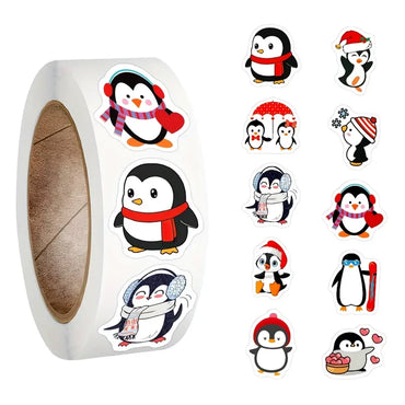 100-500pcs Penguin Animal Sticker Merry Christmas Stickers Christmas Theme Seal Labels For DIY Gift Baking Package Envelope (ONLINE ORDER ONLY)