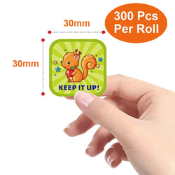 300pcs/Roll Cute Animal Motivational Stickers for Kids Reward & Self-Adhesive Labels for Elementary Students Stationery Stickers (ONLINE ORDER ONLY)