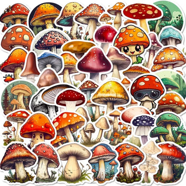 10/30/50PCS Terror Mushroom PVC Sticky Sticker Aesthetic Chidlren's Stationery Decoration Scrapbooking Hand Accounting Supplies (ONLINE ORDER ONLY)