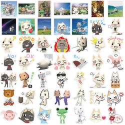 50Pcs Inoue Toro Cat Stickers Funny Kawaii Cartoon Cute Meme Sticker Vinyl Waterproof Graffiti Decal for Laptop Phone Guitar (ONLINE ORDER ONLY)