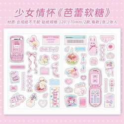 2Pcs/lot Girl Feelings Series Stickers Cute Sticker Scrapbooking Decorative Sticker Photo Album DIY Diary Stick Label Stationery (ONLINE ORDER ONLY)