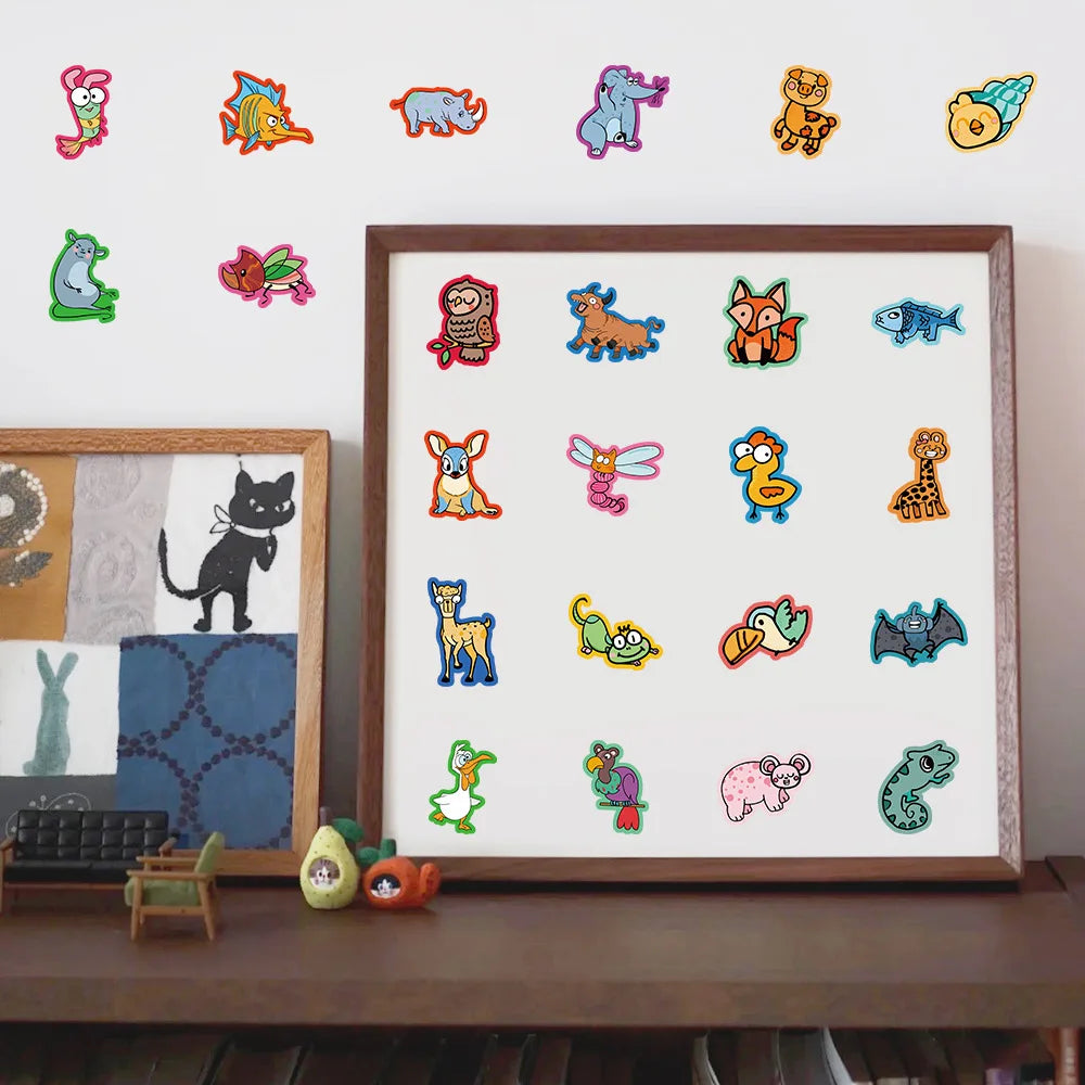 10/30/60PCS Cute Strange Animal Cartoon Stickers Kids Toys DIY Skateboard Luggage Phone Bike Laptop Fridge Guitar Decals Gift (ONLINE ORDER ONLY)
