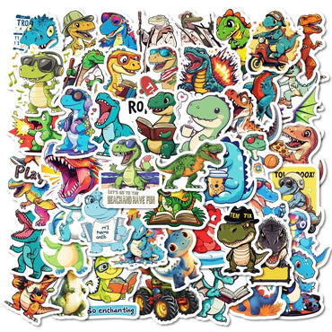 10/30/50PCS Kawaii Fashion Dinosaur Sticky PVC Sticker Aesthetic Stationery DIY Decoration Scrapbooking School Supplies for Kids (ONLINE ORDER ONLY)