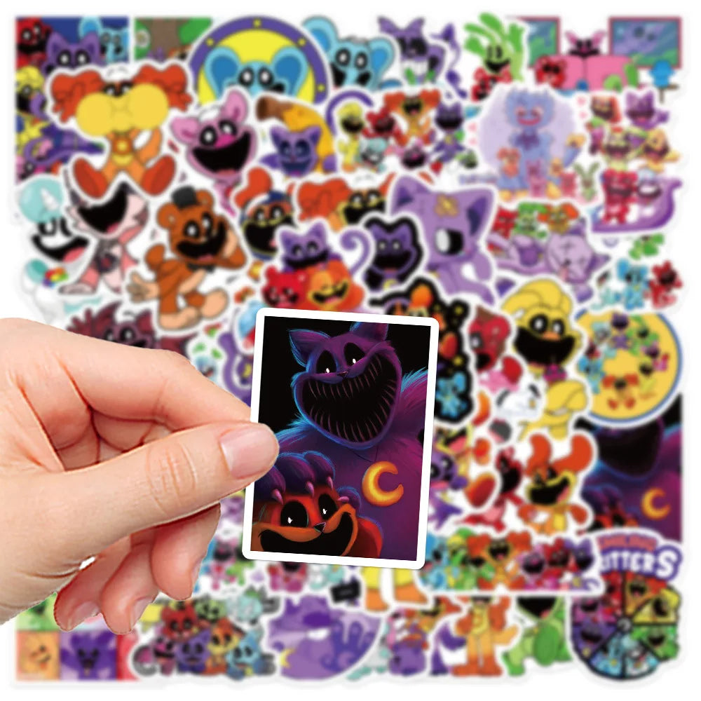 10/30/50PCS Funny Smiling Critters Cartoon Stickers Games Kids Toy DIY Skateboard Stationery Phone Fridge Bike Decals Decoration (ONLINE ORDER ONLY)