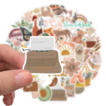 10/25/50pcs/pack Vintage Art Boho Stickers Retro Bohemia Cartoon Vinyl Decals for Phone Case Notebook Scrapbooking Decor (Online Order Only)