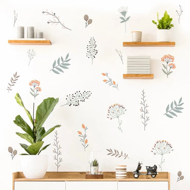 Boho Watercolor Floral Wall Stickers for Living Room Bedroom Decor (ONLINE ORDER ONLY)