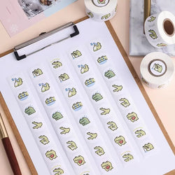 100-500 Pcs 2.5cm Cute Animal Crocodile Stickers Roll for Envelope Praise Reward Student Kid Work Label Stationery Seal Label (ONLINE ORDER ONLY)