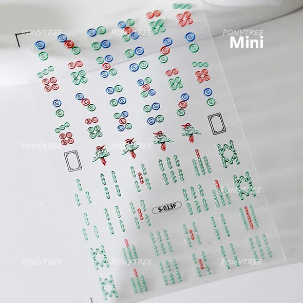 Gold Silver Line Irregular Shape Shiny Rhinestone 5D Bronzing Soft Relief Self Adhesive Nail Art Stickers Nail Decoration Decals (ONLINE ORDER ONLY)