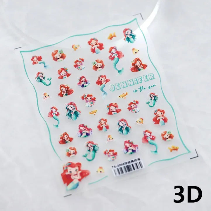 Chinese Black Red Lucky Carp Fish 3D Self Adhesive Nail Art Stickers 5D Soft Relief Nail Phone Decals Goldfish Beach Sea Summer (ONLINE ORDER ONLY)