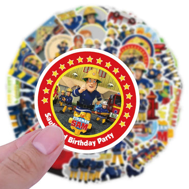 10/30/50PCS Fireman Sam Cartoon Education Stickers For Kids DIY Notebook Phone Laptop Suitcase Stationery Fire Truck Decals Gift (ONLINE ORDER ONLY)