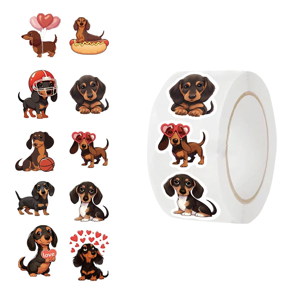 500pcs Stickers for Children Kids Rolling Animal Roll Dog Stickers Small Packaging Pack Stickers Photocard Decor Lables (ONLINE ORDER ONLY)