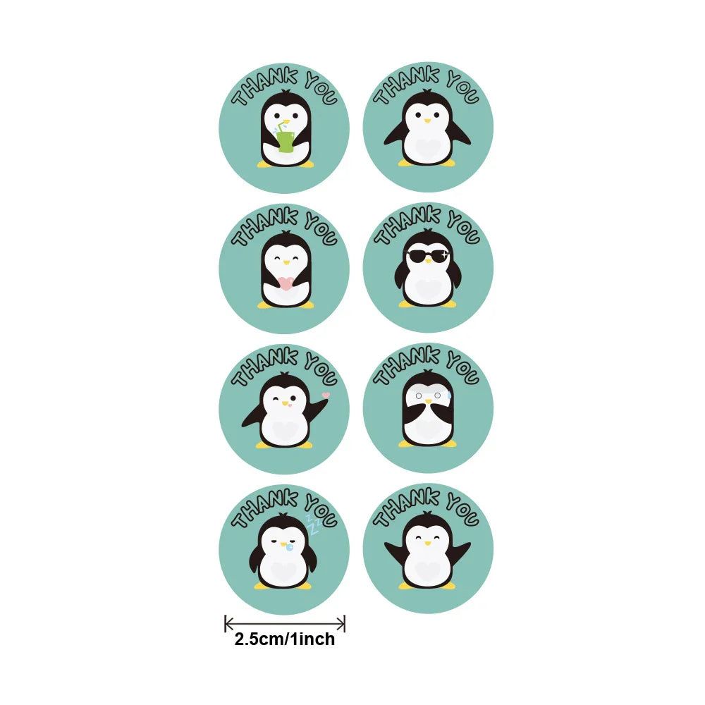 100-500pcs Cute Cartoon Penguin Stickers Children's bonus stickers encourage scrapbooking decorative stationery stickers (Online Order Only)