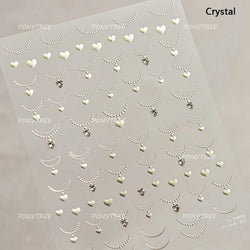 French Lines Gemstone Necklace Gilding Light Luxury Pearl Self Adhesive Nail Art Decorations Stickers Manicure Decals Wholesale (ONLINE ORDER ONLY)