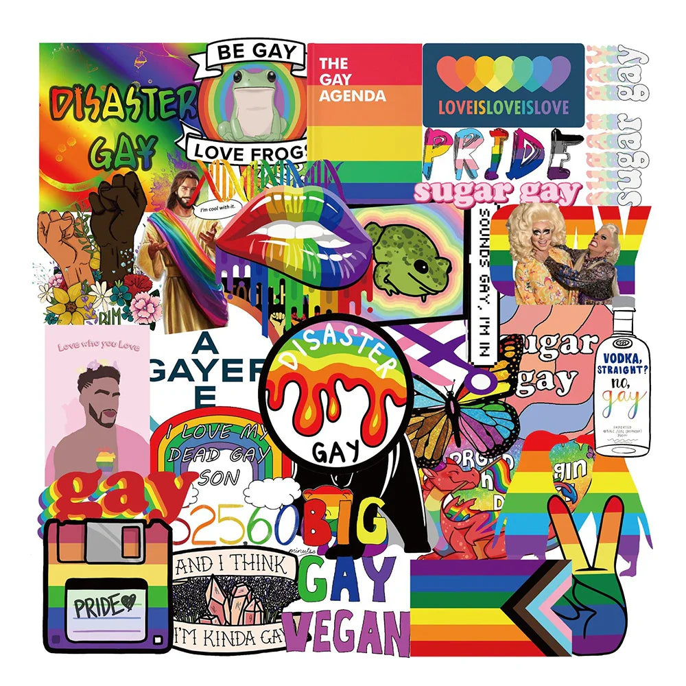 Rainbow LGBT Stickers Decals for Motorcycle Laptop Bicycle Car Suitcase (ONLINE ORDER ONLY)