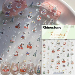 Dressy Embossment Colorful Gradient Snowflakes Laser Silver Christmas Tree Winter Bowknot Santa Nail Art Stickers Manicure Decal (Online Order Only)