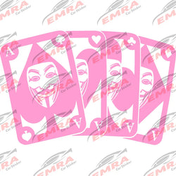 Playing Card for Car Sticker Decoration Rear Windshield Outdoor Stickers External Accessories Waterproof Vinyl Decals (ONLINE ORDER ONLY)