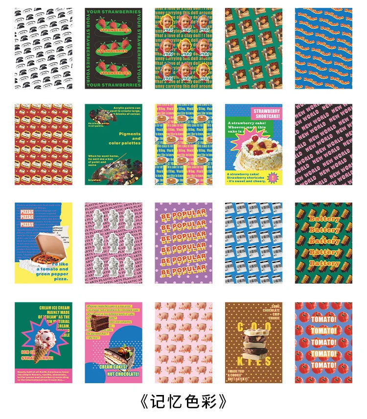 20 sheets Life Fantasy Series Scrapbooking Sticker Book Hand Account Background Decorative Sticker Label DIY Material Stationery (Online Order Only)