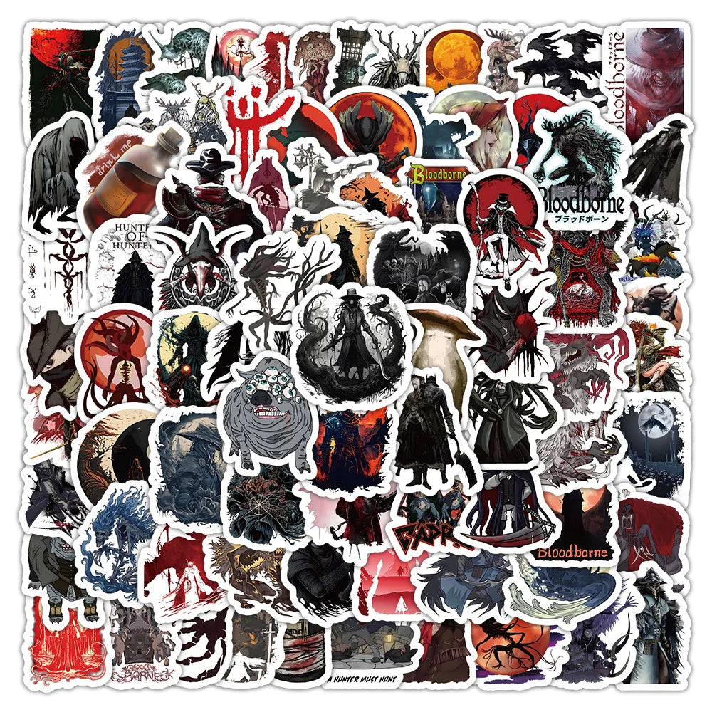 10/30/50/103PCS Bloodborne Cartoon Stickers Game Graffiti Decals Kids Toy Scrapbook Luggage Laptop Phone Car Bike Skateboard (ONLINE ORDER ONLY)