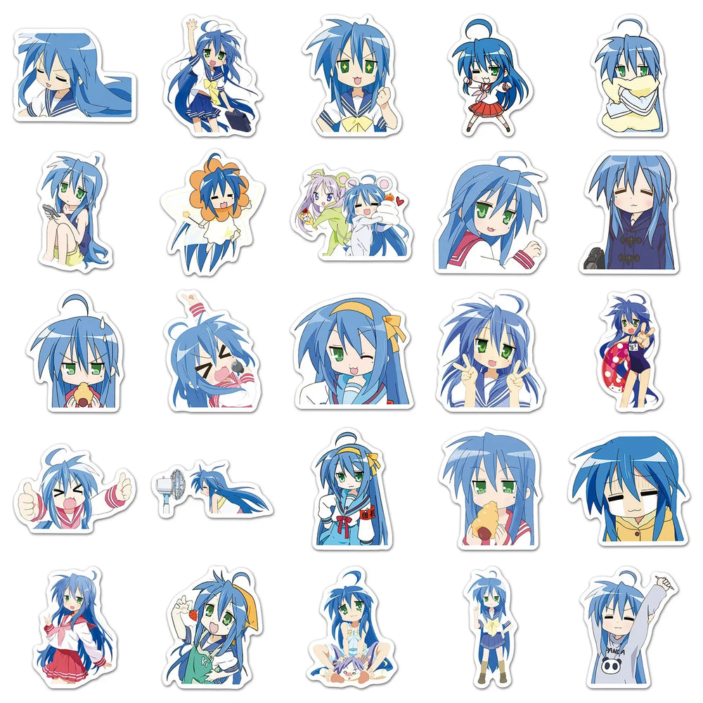 10/30/50PCS Izumi Konata Stickers Animation Decals Cartoon DIY Toy Fridge Luggage Laptop Phone Guitar Bike Skatebaord Sticker (ONLINE ORDER ONLY)