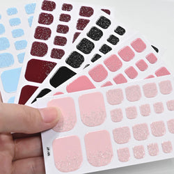 110Tips 3D Full Cover Gradient Toenail Stickers Multi Color Self Adhesive Slider No Need UV Lamp Cured Press On Toe Nail Decals* (ONLINE ORDER ONLY)