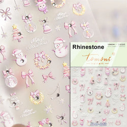 Snowman Apple Stars Gift Bell Snowflake Christmas Tree 3D Jelly Self Adhesive Nail Art Stickers Santa Claus Xmas Manicure Decals (ONLINE ORDER ONLY)