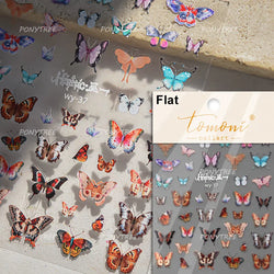 Yellow Butterfly Rose Flower Lace Gradual Wing Charming Romantic Jelly Camellia Self Adhesive Nail Art Stickers Manicure Decals (Online Order Only)