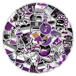 Asexual Pride Stickers 10/30/60pcs LGBTQIA ACE Nonsexuality Decals for Skateboard Phone Luggage (ONLINE ORDER ONLY)