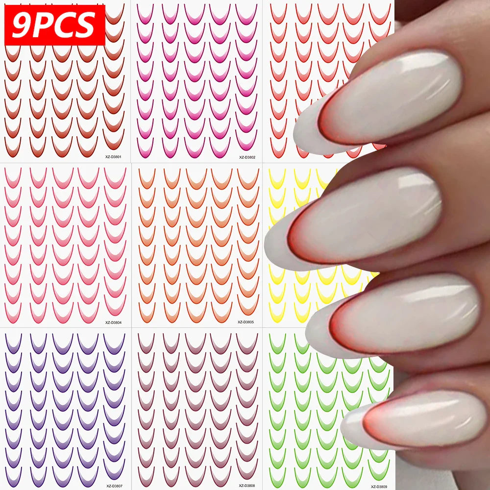 9Pcs 3D Sliver Stars Nails Stickers Bronzing Star Nail Art Decals For DIY Nail Art Decoration Self Adhesive Nail Manicure Parts* (Online Order Only)