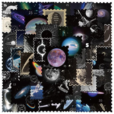 10/50PCS Outer Space galaxy Moon Planet Stickers Aesthetic DIY Bike Travel Luggage Guitar Laptop Waterproof Graffiti Sticker Toy (ONLINE ORDER ONLY)