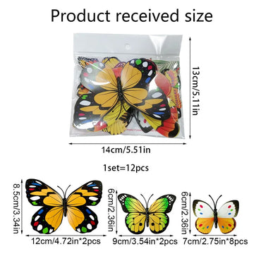 12Pcs Multi-Color Butterfly Wall Stickers for Home Decor (Online Order Only)