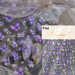 Lace Butterfly Hollow Out Fabric Romantic Flower Pattern Chic Adhesive Nail Art Sticker Rhinestone Manicure Decals Nail Supplies (ONLINE ORDER ONLY)