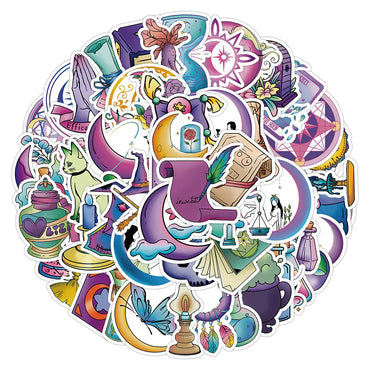 10/30/50/100pcs Cool Cartoon Gothic Magic Stickers Aesthetic Decals Laptop Phone Suitcase Guitar Car Waterproof Sticker Kids Toy (ONLINE ORDER ONLY)