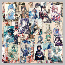 50Pcs Genshin Impact Cartoon Stickers for Helmet, Wall, Desktop Decoration (ONLINE ORDER ONLY)