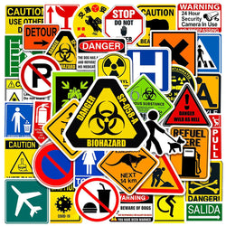 Cartoon Anime Warning Stickers for Skateboard Guitar Laptop Motorcycle Decals (Online Order Only)