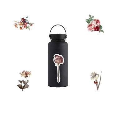 40pcs European Vintage Flowers Label Sticker Journal Diary Paper Flower Plant Stickers Scrapbooking Flakes Stationery Decor (Online Order Only)