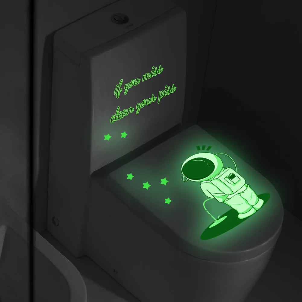 Glow-in-the-Dark Astronaut Stars Wall Decals for Kids Room and Bathroom Decor (Online Order Only)