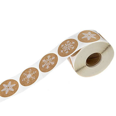 100-500pcs Round Christmas Stickers 6 Styles Snowflake Holiday Sticker Halloween Cute Lable For Scrapbooking Stationery Sticker (Online Order Only)