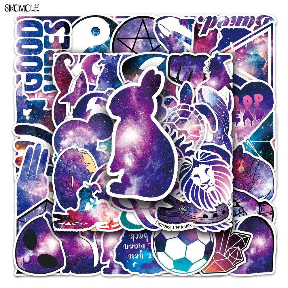 Starry Sky Galaxy Stickers 10/30/50pcs Laptop Phone Skateboard Guitar Decals (ONLINE ORDER ONLY)