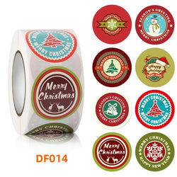 500/rolls Stickers Merry Christmas roll Self-Adhesive Label Sealing Decorative Stickers Office Stationery (ONLINE ORDER ONLY)